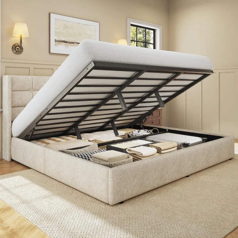 Gas Lift Storage Bed Hydraulic - HISOFT King Size Lift Up Storage