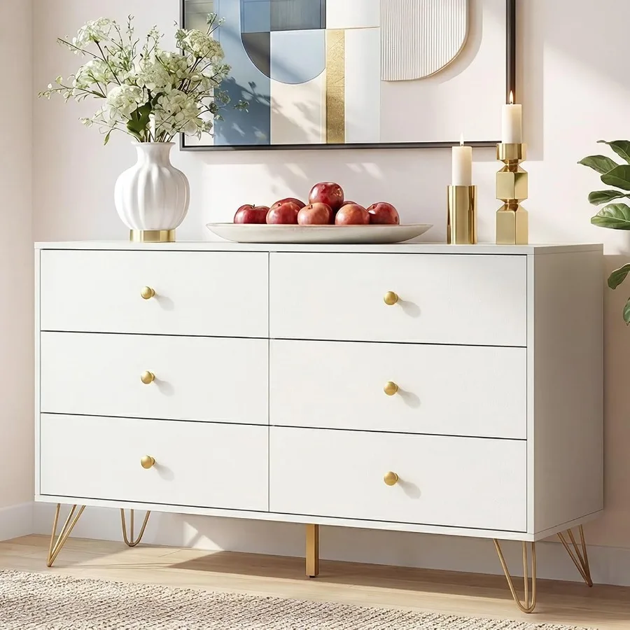 Bedroom 6-Drawer White Dresser - Storage 评论和价格