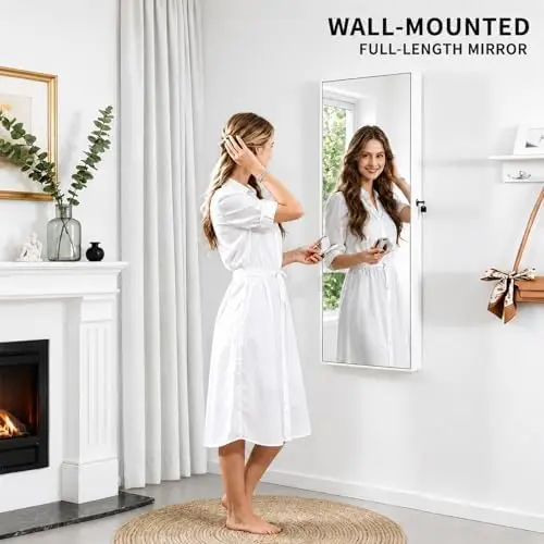 with Full Length Mirror, 6 Aut - Full Length Mirror Jewelry Armoire 评论和价格