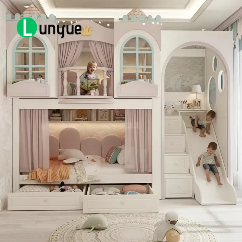 Custom Princess House Bunk Bed - Bunk Bed With Stairs And Slide 评论和价格