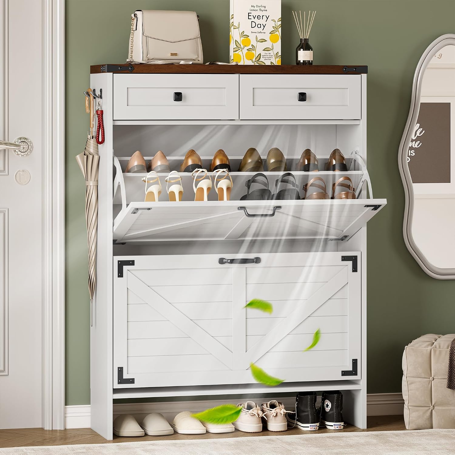 Shoe Cabinet With Odor Control - Shoe Rack Cabinet Narrow Entryway 评论和价格