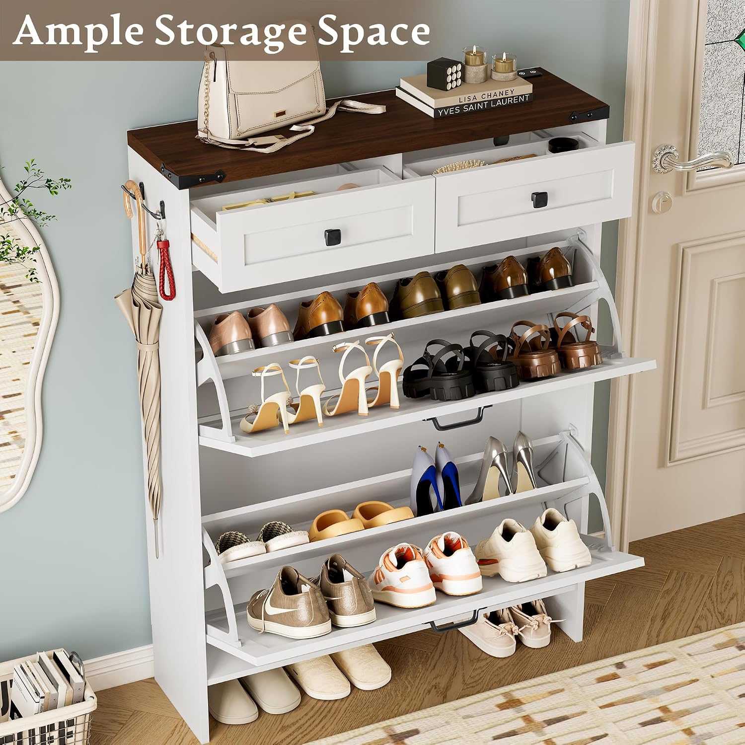 Shoe Cabinet With Odor Control - Shoe Rack Cabinet Narrow Entryway 评论和价格