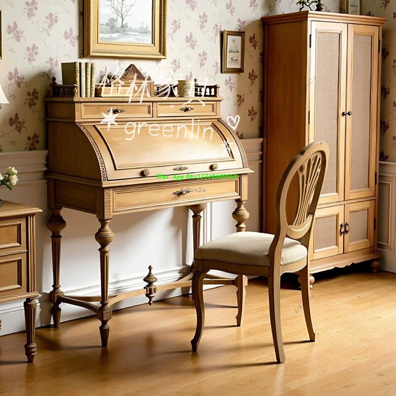 French Retro Solid Wood Clamsh - Tables 评论和价格