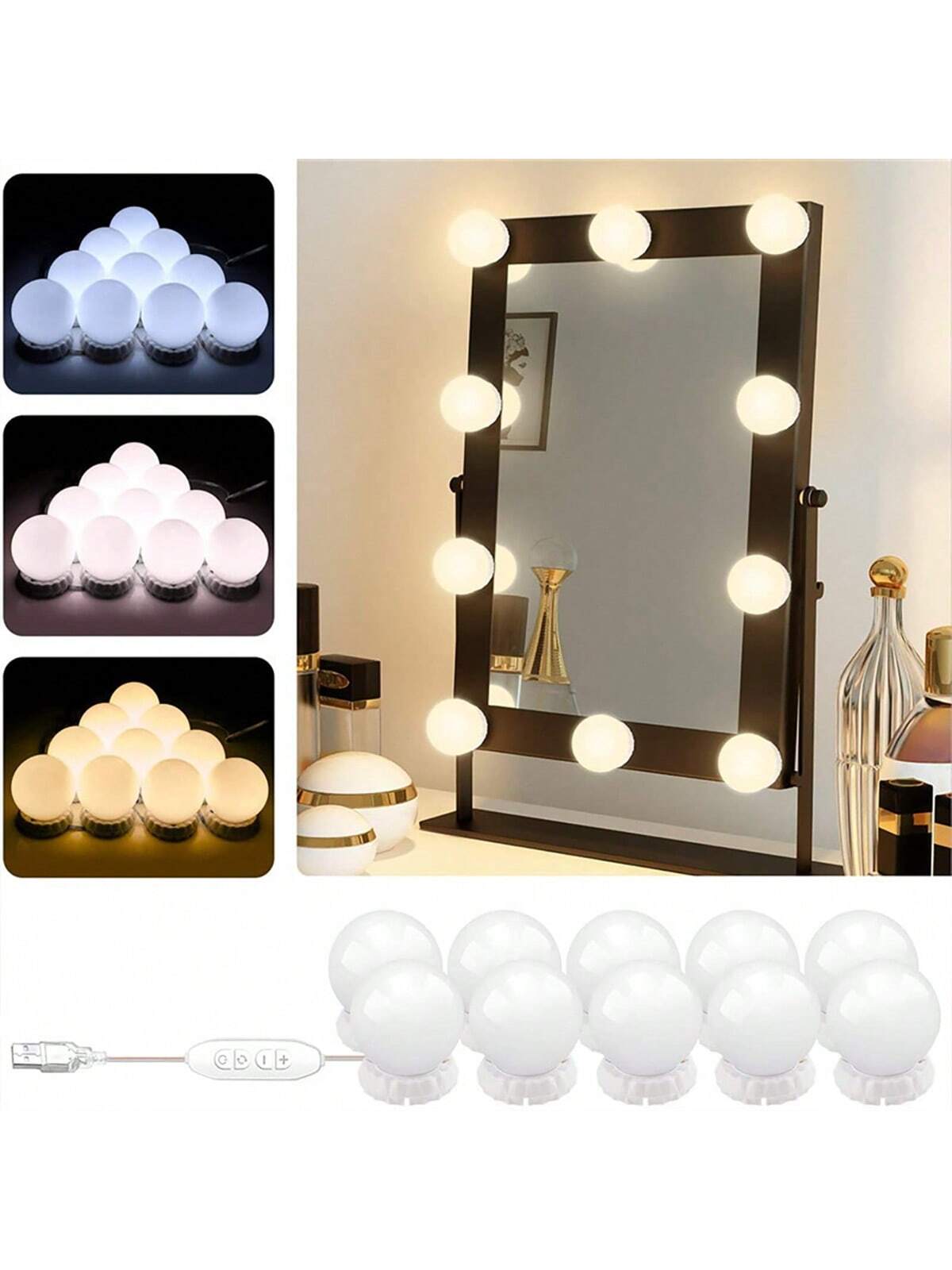 New Detachable Bulbs Professio - Dressing Table Vanity With Lighted Mirror 评论和价格