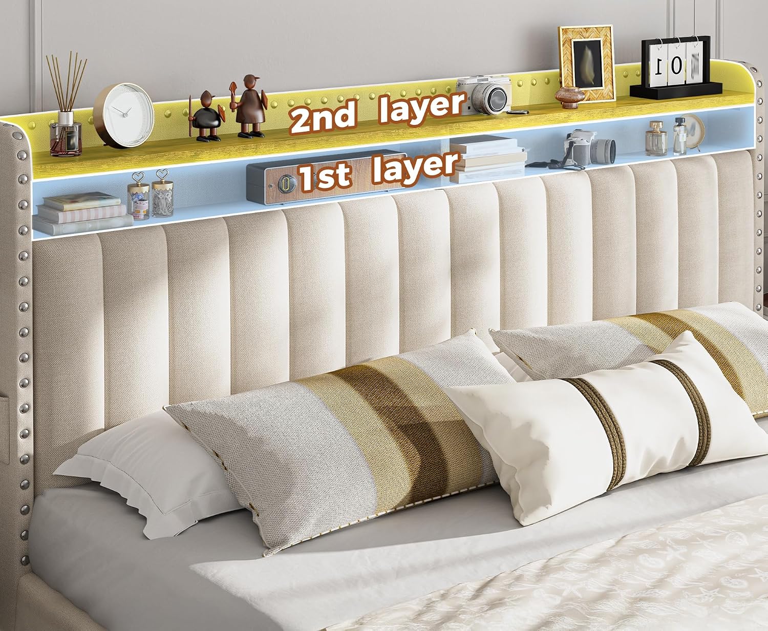 King Size Bed Frame with 4 Sto - King Size Bed Frame With Storage Drawers 评论和价格