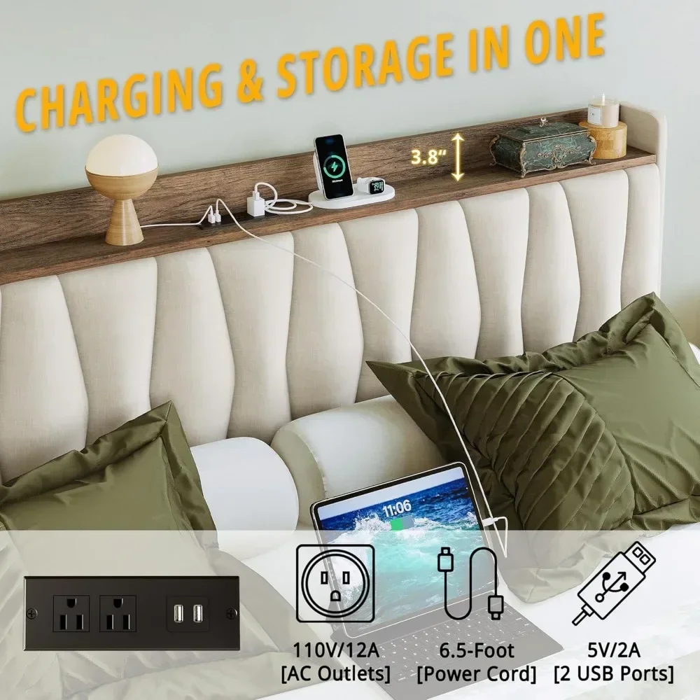 &King Size Bed Frame With Stor - King Size Bed Frame With Storage Drawers 评论和价格
